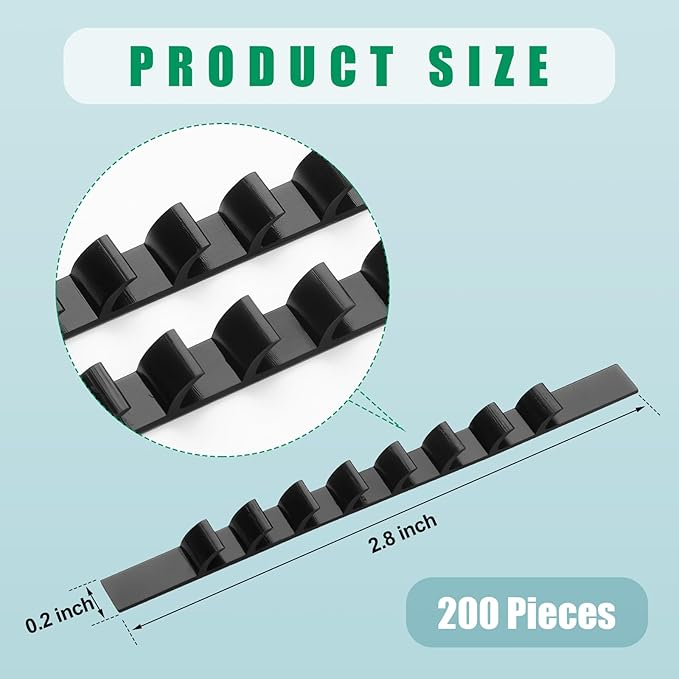 Yalikop 200 Pcs Non Slip Rubber Clothes Hanger Grips Adhesive Clothing Hanger Grip 2.8 x 0.2 Inch Clothes Hanging Accessories with Fins Strips Grippers for Home Stores Use (Black)