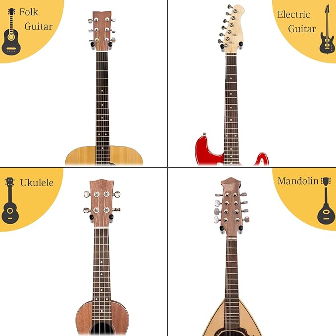 Onmiwod Guitar Wall Mount 2 Pack, Acrylic Guitar Hanger, U-Shaped Guitar Wall Hanger Mount, Guitar Holder Hook Stand Wall for Acoustic, Electric Guitar, Banjo, Bass, for Guitar Player Men Boy