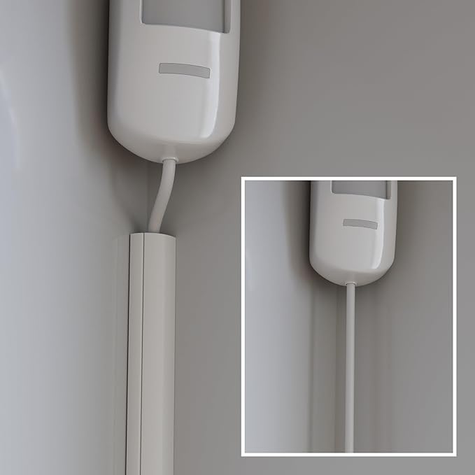 D-Line 157in White Corner Cable Concealer Multipack, Floor Wire Hider, Quarter Round Cord Cover, Organize Cords in Corners, Floor Molding - 10x 15.7in Lengths & Accessories