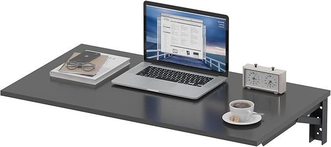 Need Wall Mounted Desk - Heavy Duty Folding Work Table Length 36" Width 20"/Small Space Hanging Desk Perfect Addition to Home/Office/Kitchen & Dining Room AC15CB(9050)