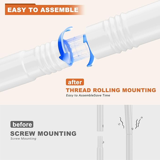 Clothes Rack Clothing Racks for Hanging Clothes, Rolling Clothes Rack Portable Clothing Rack, Double rod clothing rack with Storage Basket, Garment rack for Bedroom, Laundry Room, White
