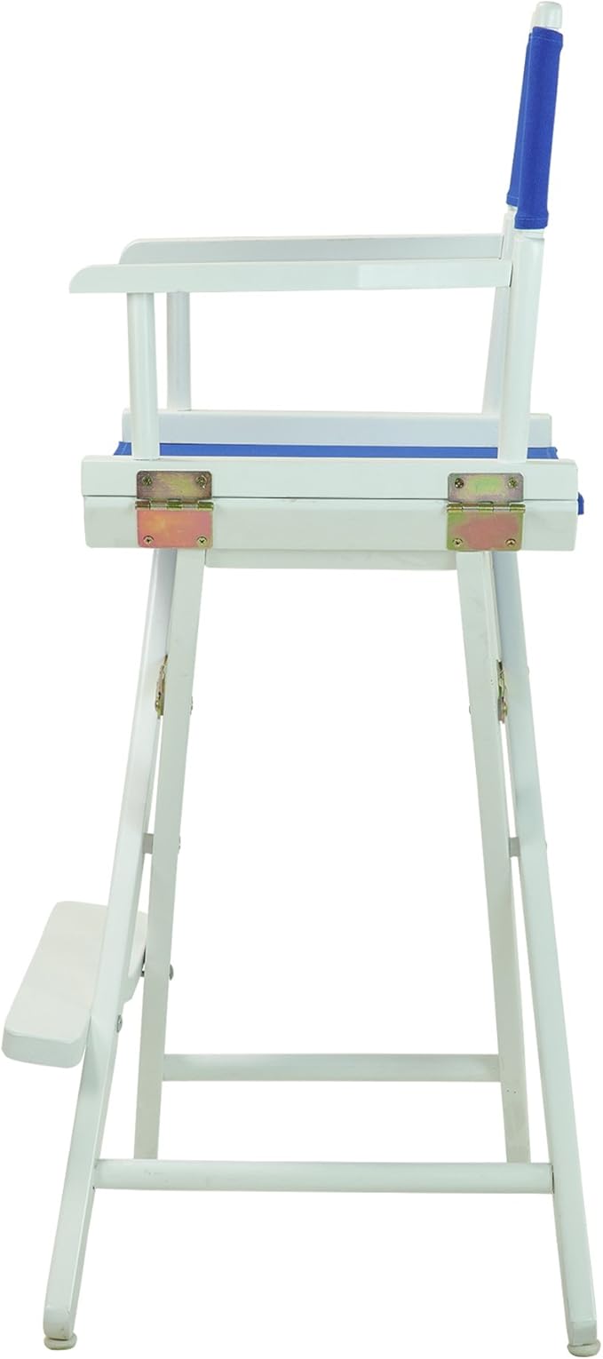 Casual Home Director's Chair ,White Frame/Royal Blue Canvas,30" - Bar Height
