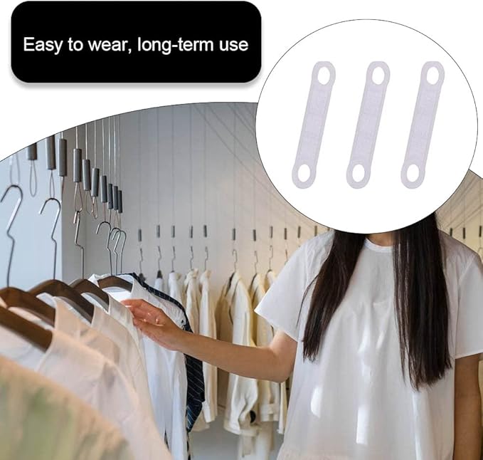 50 Pcs Clear Non-Slip Rubber Clothes Hanger Grips Transparent Strips Clothes Rack Pads for Wood Plastic Hangers Home Stores Usecs