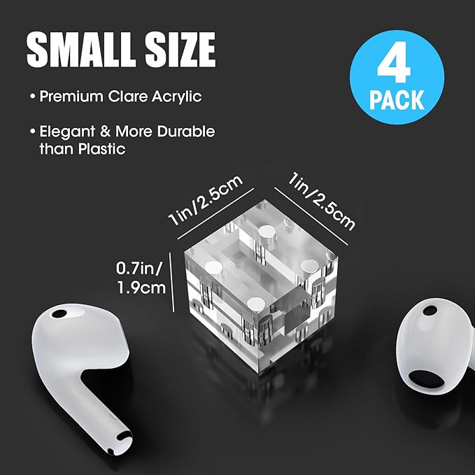 NiHome Clear Acrylic Strong Magnetic Cable Clips Cord Holder 4PCS for Phone Chargers,USB,HDMI,Power Cords, Adhesive Cable Management, Wire Holder Keeper Organizer for Home Office Car Desk Nightstand