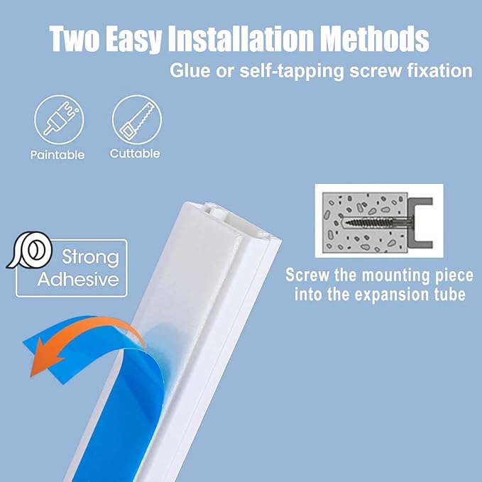 Cable Management ，315in PVC Cord Hider TV Cable Hider Wall，Paintable Cord Concealer for Hide Cords Wall Mounted，Wire Covers for Cords on Wall， L15.75*W0.95* H0.55in,White