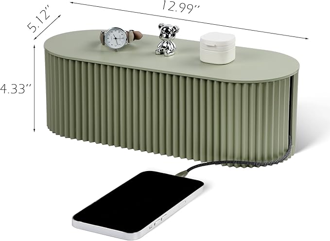 Cable Management Box Large Cable Organizer Box for Power Strips, Surge Protectors, Chargers, Adapters, TV Computer Wires Cable Hider Organizer Box with Cable Ties，Wire Ties - Green