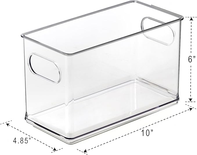 BINO | Stackable Plastic Storage Bins, Clear | THE CLARUS COLLECTION | Pantry Organizers and Storage Containers | Fridge Organizer Bins | Kitchen Cabinet Organizer | Medicine Cabinet Bin
