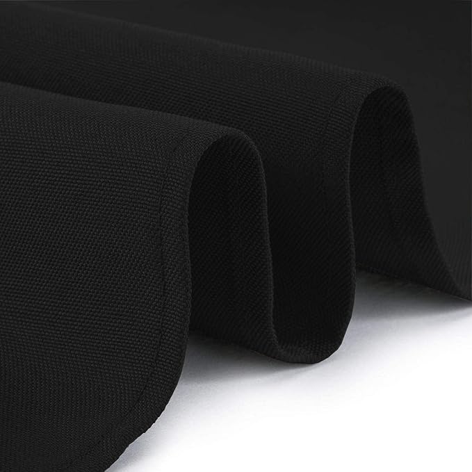 White Classic WEALUXE 2 Pack Black Kitchen Rectangle Tablecloth 4ft [ 60 x 84 in ], Stain and Wrinkle Resistant Washable Polyester Table Cover