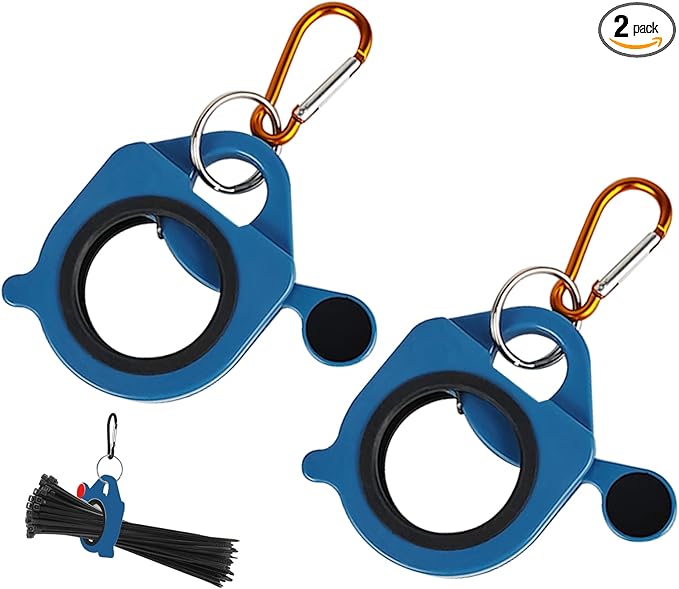 Zip Tie Holder Organizer Cable Tie Organizer Holder for Tool Belt Strong Efficient Solution for Electrician Zip Ties Holder Reusable Portable Safety(Blue, 2 Pack)
