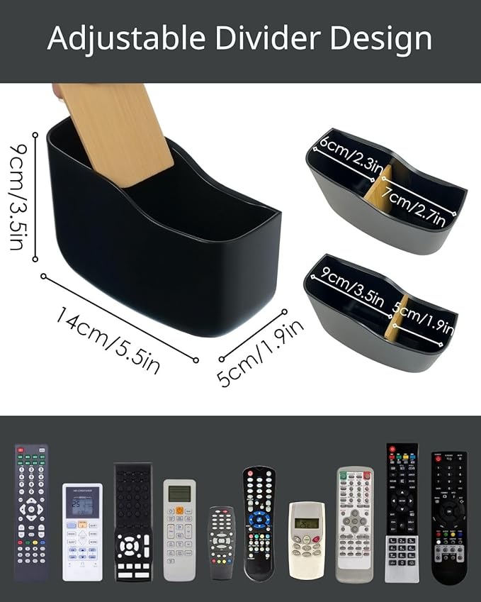 LINFIDITE TV Remote Holder Wall Mount Remote Control Holder for Bed Universal Bedside Wall Remote Holder Caddy Organizer Hole-Free Remote Control Holder (For 2 Or 3 Remote Controls–Black–Quantity1