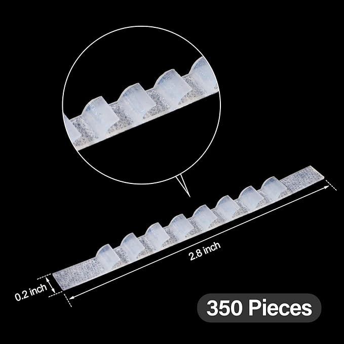 Yalikop 350 Pcs Non Slip Rubber Clothes Hanger Grips Adhesive Clothing Hanger Grip 2.8 x 0.2 Inch Clothes Hanging Accessories with Fins Strips Grippers for Home Stores Use (Clear)
