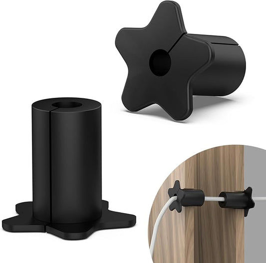 5/8 Inch Wall Hole Cable Routing Kit Accessories for Starlink Ethernet Cables, Silicone Cable Feed Through Bushings, Cable Grommet (Black, 2PCS)