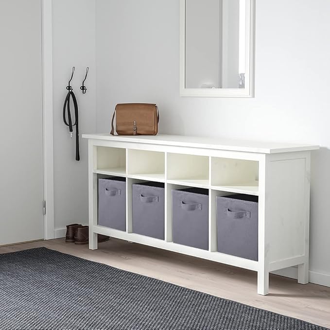 PowerKing Collapsible Storage Cubes with Handles, Fabric Foldable Bins for Closet Shelves, Durable Organization Storage Bins, 10.5'' x 11'' x 10.5'', 6 Pack, Light Grey