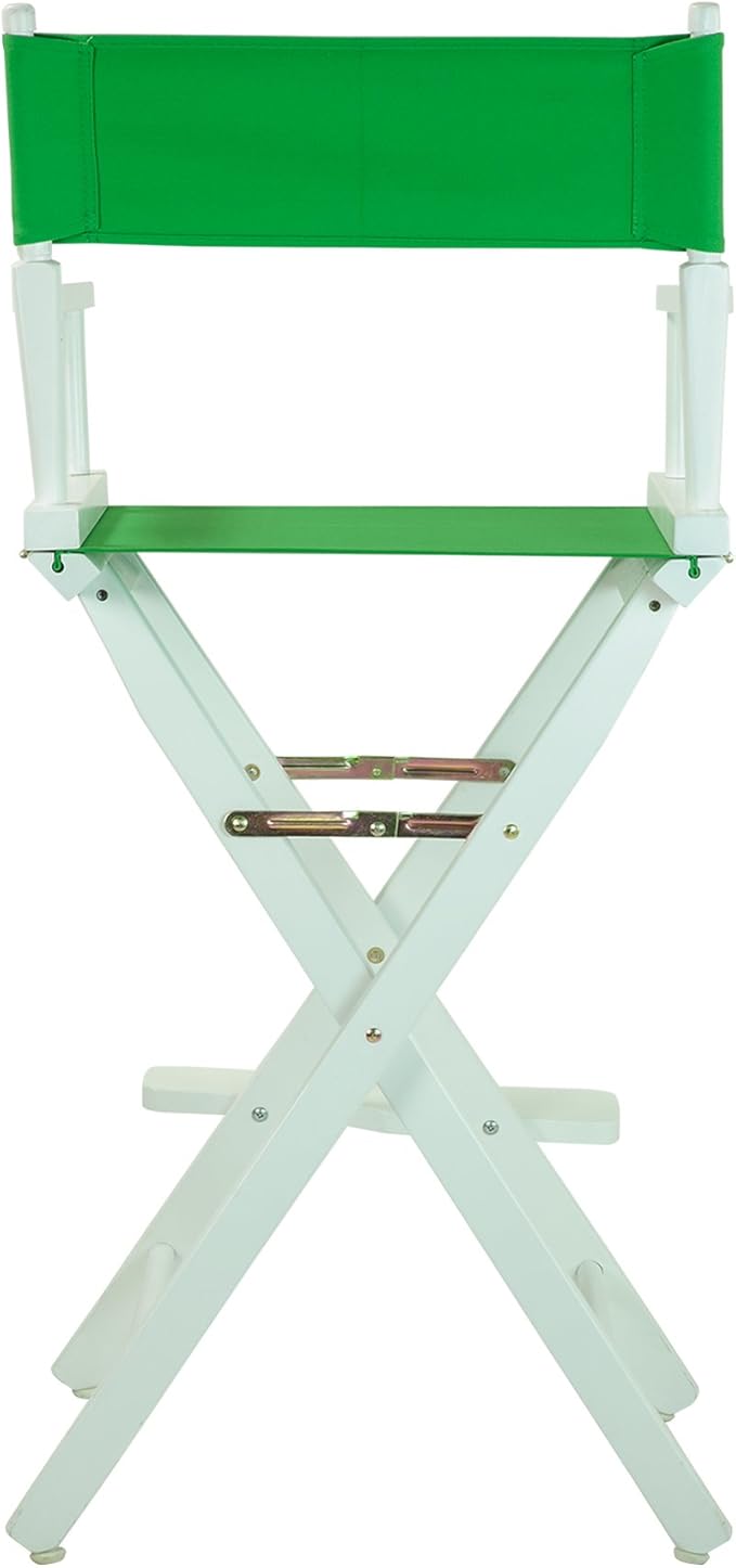 Casual Home Director's Chair ,White Frame/Green Canvas,30" - Bar Height