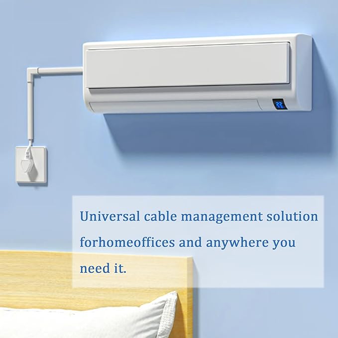 Small Wire Covers on Wall - One Cord Channel Cable Management System - Cable Cover on Wall for Home and Office, 8-Pack 125 inch, White
