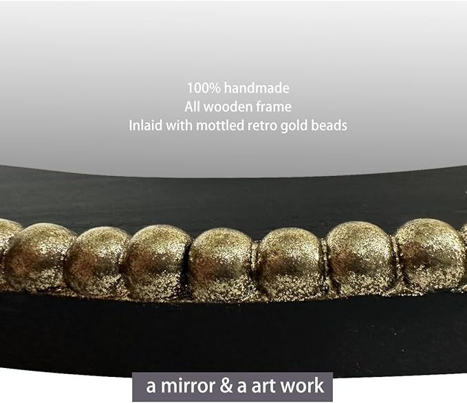WAMIRRO Ornate Gold Mirror,Arched Black Morden Luxury Living Room Decorative Farmhouse Bathroom Mirorrs for Entryway Firplace Mantel Hallway 36"X28"