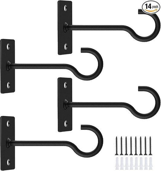 4Pack 4inch Wall Hook for Hanging Plant Bracket