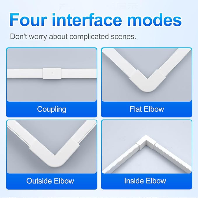 Cord Hider Kit, 128In One-Cord Covers for Wires on Wall, Premium Cable Management Wire Hiders for TV, Paintable Cable Raceway, 8 X L16.9 in X W0.6 X H0.4in, White