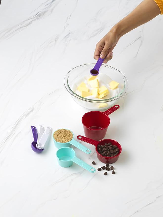 GoodCook Everyday 8‑Piece Measuring Cup & Spoon Set, Multi‑Color
