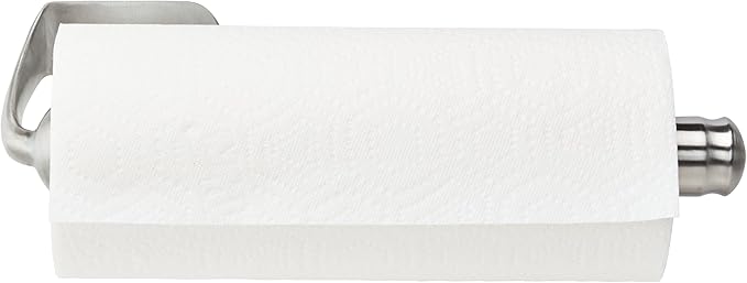 Kamenstein Perfect Tear Paper Towel Holder Wall Mount or Under Cabinet - Die Cast Aluminum, Patented Ratchet System, Fits Jumbo and Select-A-Size Rolls, Mounts in Kitchen, Bathroom, Garage