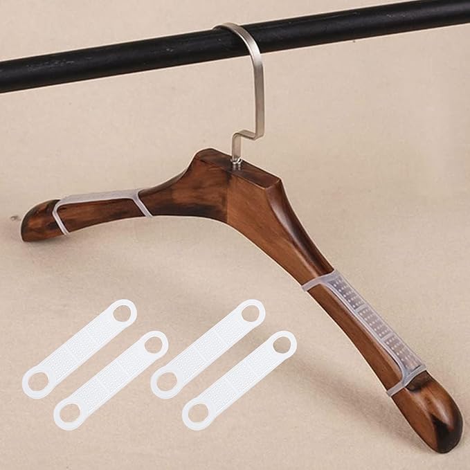 100PCS 100mm Transparent Coloured Hanger Slipcovers Anti Slip Silicone Protection Garment Hanger Bar Anti Slip Stickers Suitable for Wooden or Plastic Hanger