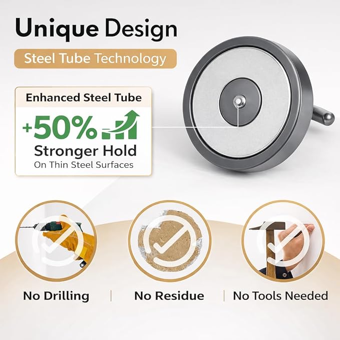 Neosmuk Magnetic Hooks, Heavy Duty 130lb+ Strong Magnet Hook for Cruise Cabins, Cruise Essentials 2026 for Hanging, Metal Wall Refrigerator Hangers (Grey, 10 Pack)