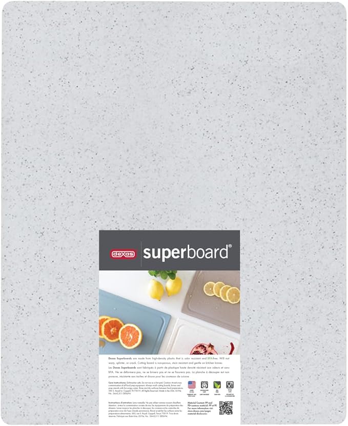 Dexas Superboard Reversible Pastry Board, 14 x 17 Inches, Granite Color - Dishwasher Safe, Ideal for Baking and Food Prep