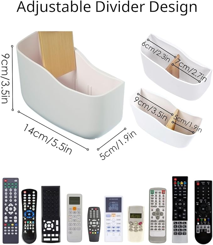 LINFIDITE 2 Pack TV Remote Holder Wall Mount Remote Control Holder for Bed Universal Bedside Wall Remote Holder Caddy Organizer Hole-Free Remote Control Holder (For 2 Or 3 Remote Controls–White