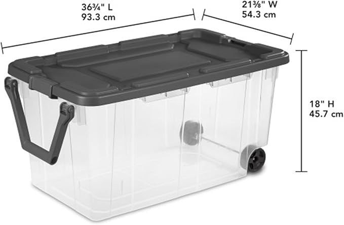 Sterilite 6-Pack Modular Stacker Box, Durable Clear Plastic Storage Bins with Latching Lids, 160 Quart - Stackable Organizing Container Boxes for Closet, Bathroom, and Office