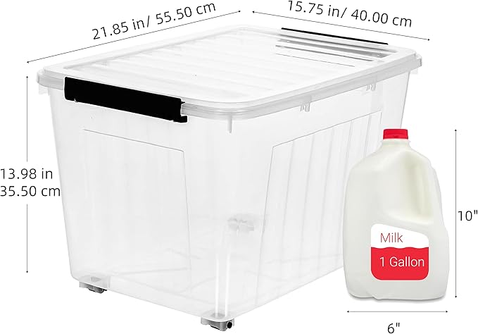 Citylife 82 QT Clear Plastic Storage Bins with Lids Stackable and Nestable Storage Boxes with Lids Large Plastic Storage Containers for Garage, Closet, Kitchen, 6 Packs