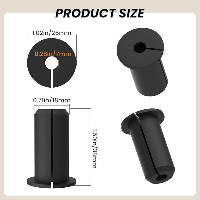 2pcs in Wall Pass Through Cable Routing Kit Compatible for Starlink Mounting 1 Inch Wall Hole Silicone Cable Feed Through Bushing Grommet Accessories for Router Ethernet Adapter