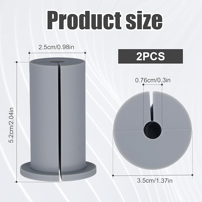 2pcs Wall Hole Cable Routing Kit for Starlink, Silicone Cable Feed Through Bushings Wall Grommets for 1 Inch Cables Cable Protective Sleeve for Starlink Cable Router and Ethernet Cable Adapter (Gray)