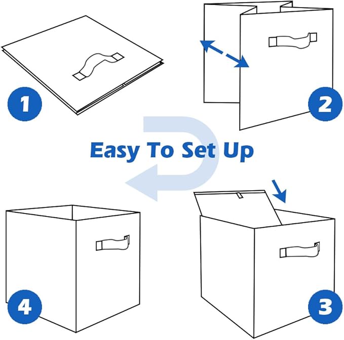 ShellKingdom Storage Bins, Foldable Fabric Storage Cubes and Cloth Organizer Drawer for Closet and Toys, 2 Pack (White)