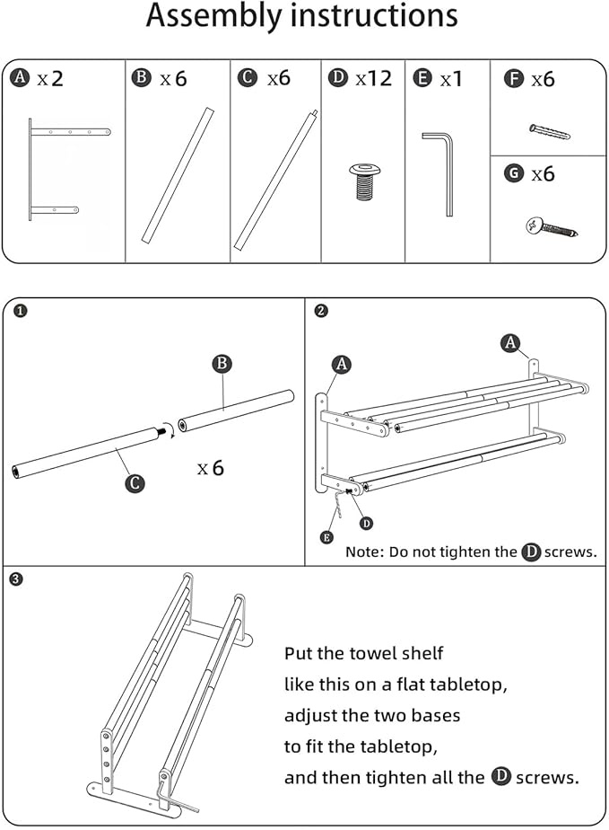 VOTZAAQ Towel Racks for Bathroom - 24 in Bath Towel Shelf with Double Towel Bar, Stainless Steel Towel Storage for Lavatory Wall Mounted, 2-Tier Towel Hanger Towel Holder, Brushed Nickel
