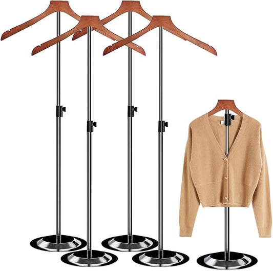 4Pack Adjustable T Shirt Display Adult,22-38IN Flexible Shirt Rack Shoulder Stand, Portable Hanging Metal Clothes Display, Hanger Rack for Clothing Dress Garment Coat Retail