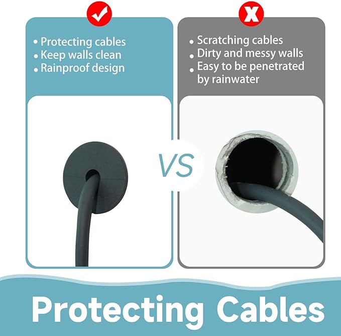 Starlink Cable Routing Kit,Cable Installation Kit,4* Grommets, 1" Spade Drill Bit,1" Strengthen Drill bit, 13" Cable Protective Sleeve,5/16" Drill Bit, 30 Wall Clamps Cable Installation Kit