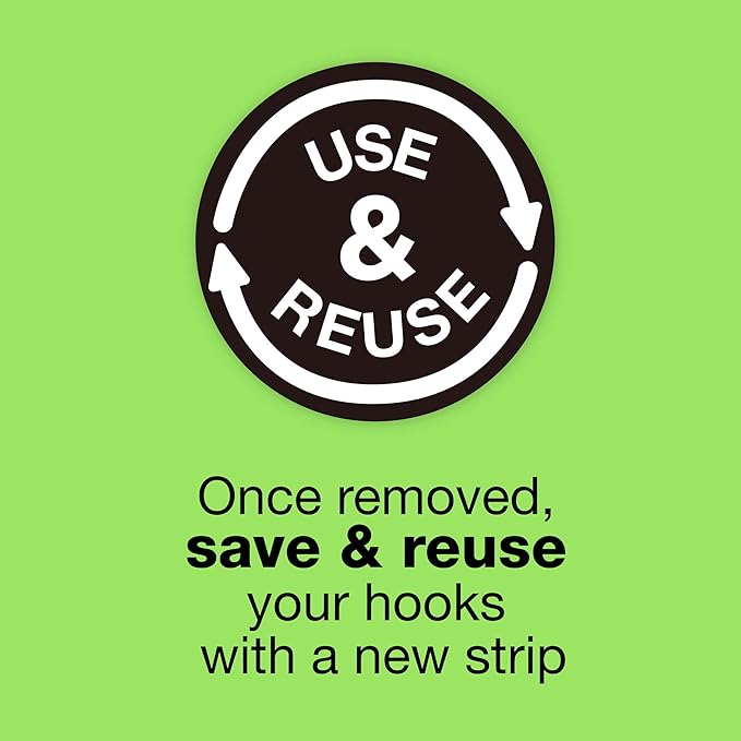 FrogTape reMOVEables Heavy Duty Wall Hooks - Holds up to 5 lbs - Includes 1 Hook and 2 Strips - No Damage - Easy to Remove & Reuse - Large Wall Hook with Adhesive Strips - White (Pack of 1)