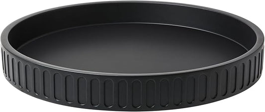 12in Decorative Tray for Coffee Table Tray Decor, Black 100% Solid Concrete Decorative Round Tray for Kitchen, Living Room, Home Decor