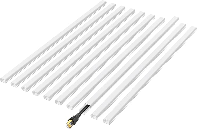 142" Mini Cable Hider Wall - Bestong Cord Cover for Single Cord, PVC Wire Concealer for Cords, Paintable Cable Raceway