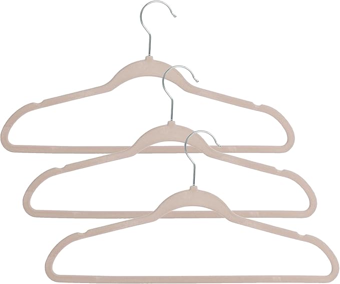 Honey-Can-Do 75-Pack Slim-Profile Non-Slip Velvet, Dusty Pink Hanger, 25