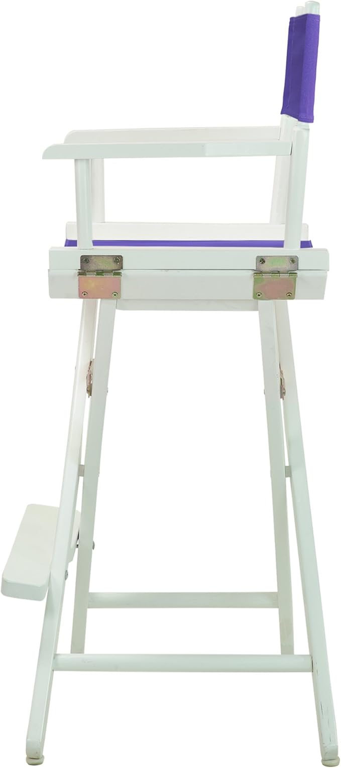 Casual Home 230-01/021-41 Director Chair, 30" - Bar Height, WhiteFrame/Purple Canvas