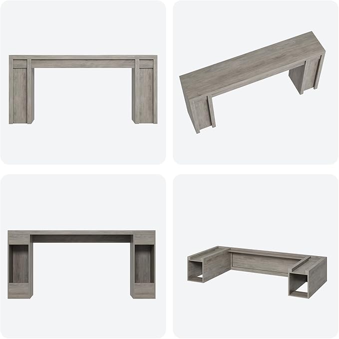 Garvee 70.9 in Gray Entryway Table, Wooden Farmhouse Console Table Below Mounted TV, Thick Sofa Table Behind Couch Table, Long Console Tables for Entryway Living Room