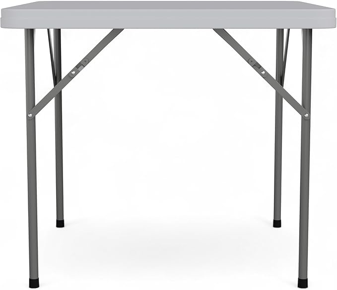 Flash Furniture Square Plastic Folding Event Tables, Set of 12, Granite White