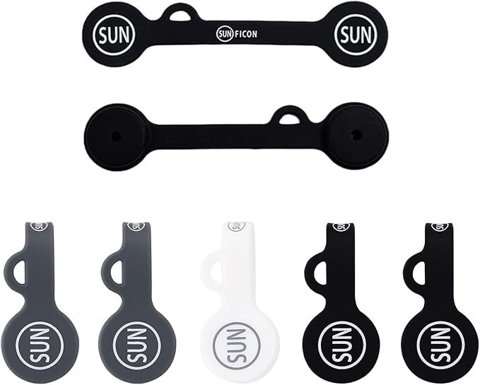 SUNFICON Cable Organizers Magnetic Cable Clips Earbuds Cords Winder Bookmark Clips Whiteboard Noticeboard Fridge Magnets USB Cable Manager Ties Straps for Home,Office,School 5 Pack Gray White Black
