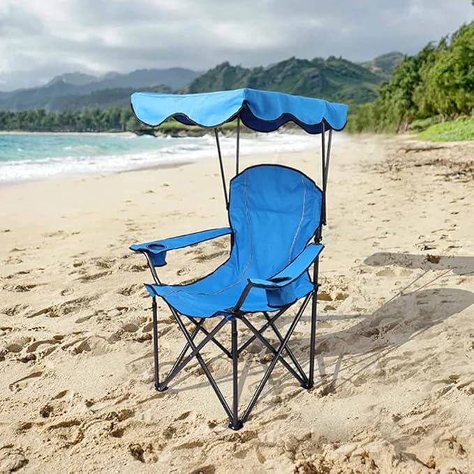 ALPHA CAMP Camping Chairs 350LBS Capacity, Heavy Duty Folding Chair with 4-Can Cooler Bag, Portable Outdoor Chair with Cup Holder for Adults, Collapsible for Tailgating, Beach, Fishing