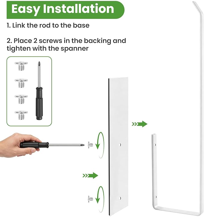 Paper Towel Holder Magnetic, Magnetic Paper Towel Holder for Fridge, Toilet Paper Roll Holder Magnet Towel Rack Wall Mount Shelf Bar for Towels Rolls Bathroom RV Dorm Kitchen Wall Decor, White 2 Pack