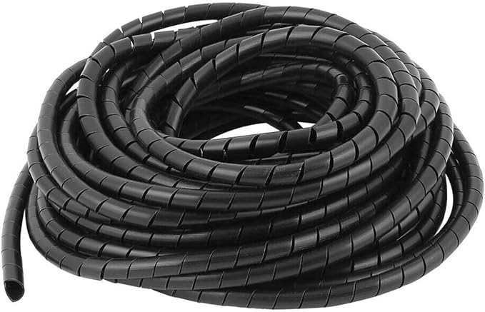 Spiral Cable Wrap - 5.5 Ft 1" Spiral Wire Wrap Cord Covers Bundle Sleeve Hose for Computer Electrical Wire Organizer (1 Inch-5.5Ft, Black)