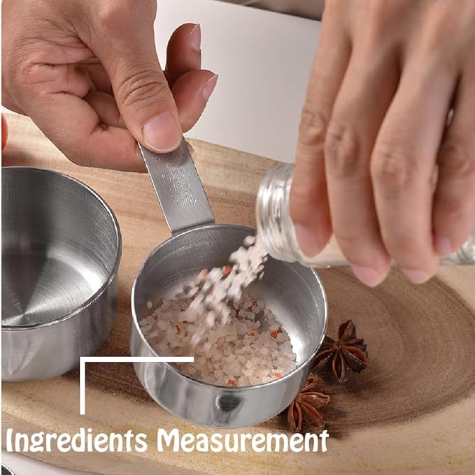 Stainless Steel Measuring Cups Set, 5 Pieces Kitchen Measuring Sets Gadgets tool,For Cooking & Baking,Measure Dry & Wet Ingredients And Liquid (Cups)