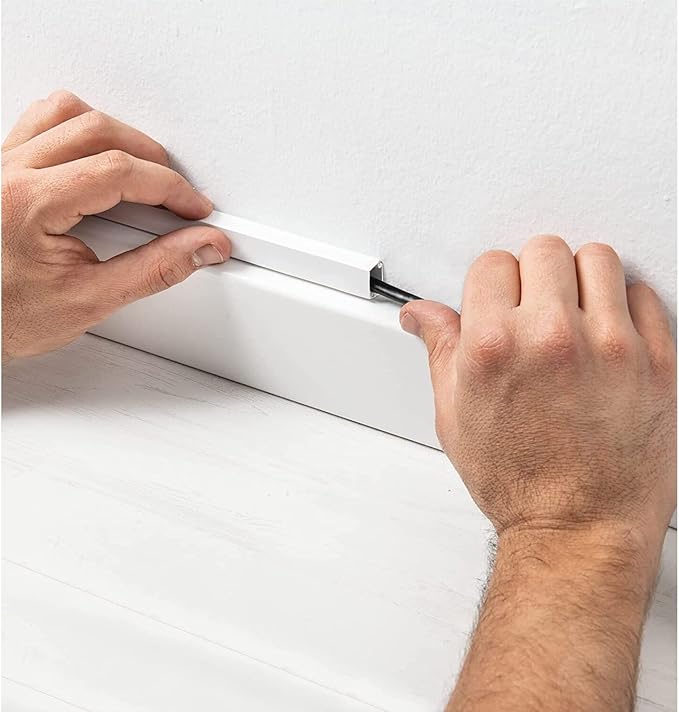 Easylife Tech Paintable Cable Raceway Cord Management Kit 16 ft Self‑Adhesive Cord Concealer for Organizing and Hiding Wires Cable Trunking Raceway for Home, Office & Entertainment Systems