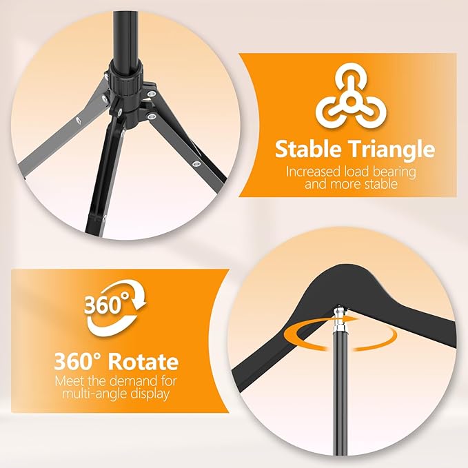 Adjustable Shirt Display Stand 32-63 Inch, Foldable Clothing Display Stand Mannequin Torso for Retail Vendors, Multi-Use Steamer Rack Stand for Cap Gown Graduation Clothes Garment
